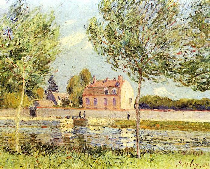 Alfred Sisley Hauser am Ufer der Loing Norge oil painting art